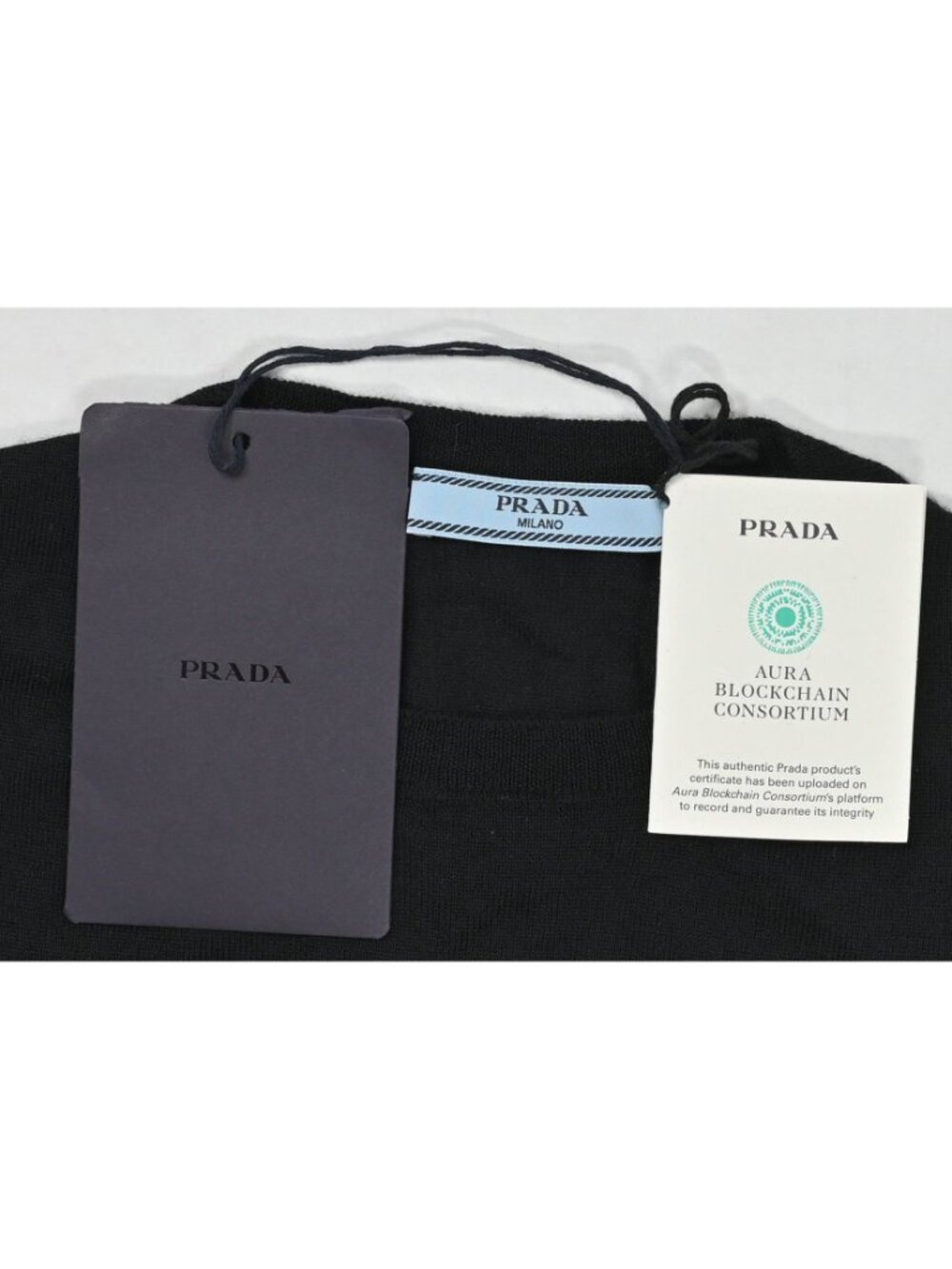 Prada Cashmere Crew Neck Sweater in Black - Picture 2 of 5